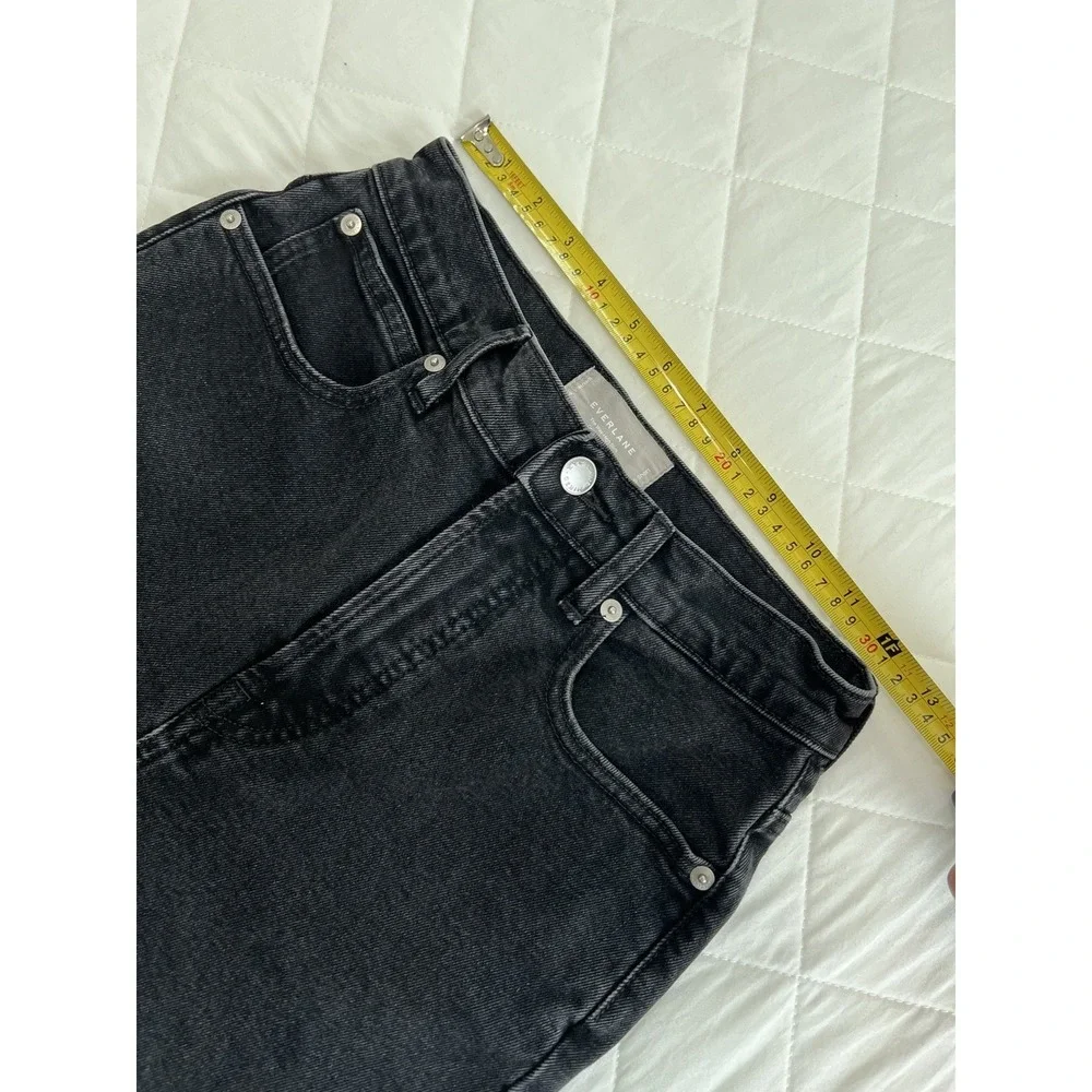 Everlane Way High Slim Jeans 25 Short Black Straight Leg Minimalist Quiet Luxury